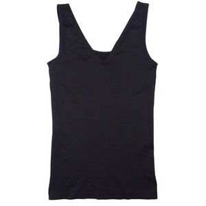Womens Black V Neck Sleeveless Tank Top Basic Layering‎ Seamless Fit M